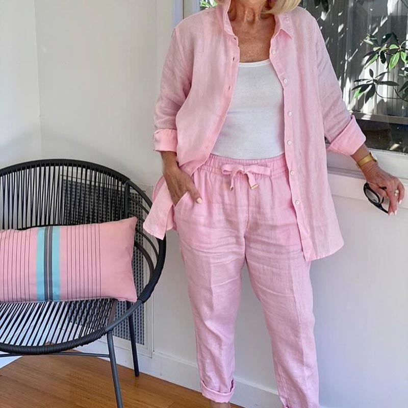 Zélie - Ensemble Chemise et Pantalon en Coton et Lin