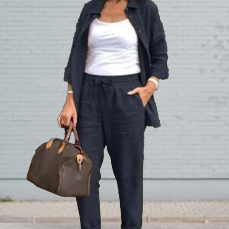 Zélie - Ensemble Chemise et Pantalon en Coton et Lin
