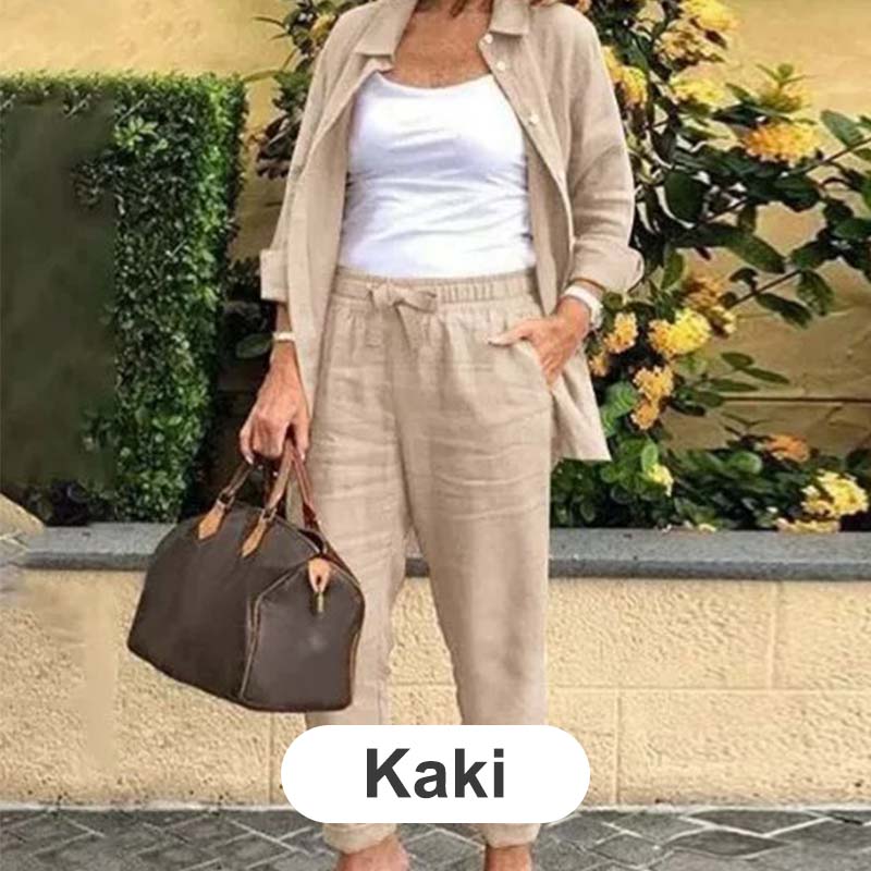 Zélie - Ensemble Chemise et Pantalon en Coton et Lin
