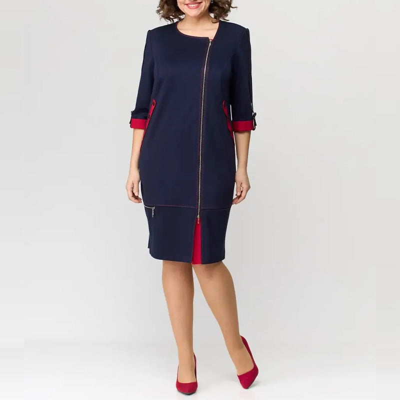 Hermine - Robe Élégante Femme avec Fermeture Latérale