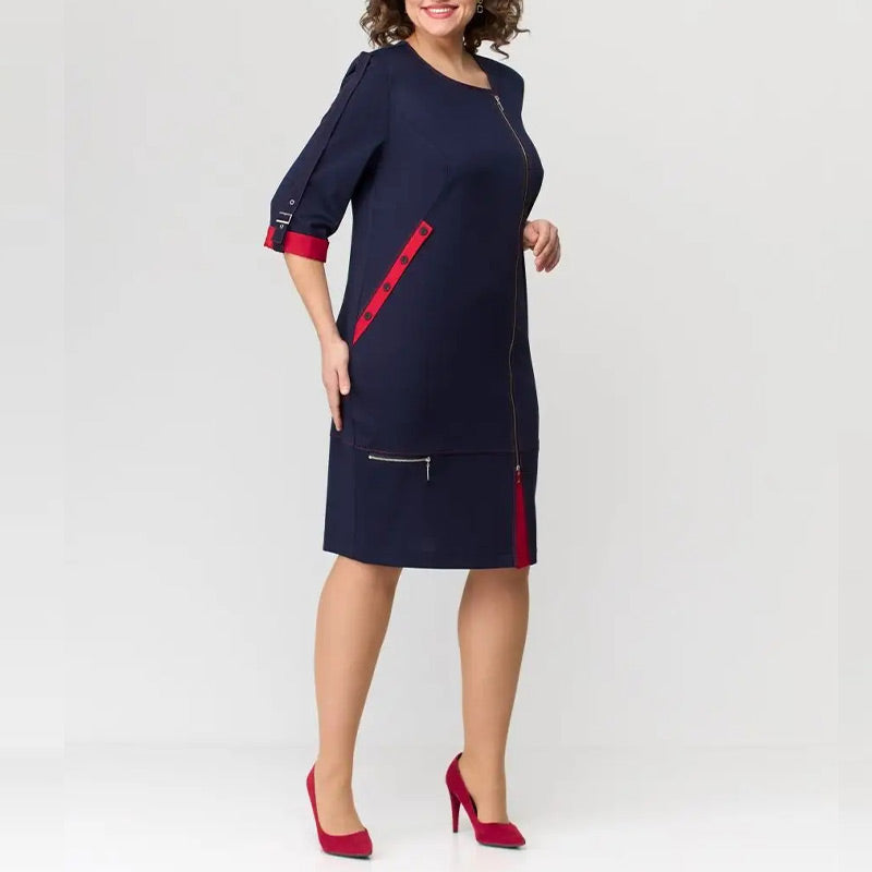 Hermine - Robe Élégante Femme avec Fermeture Latérale