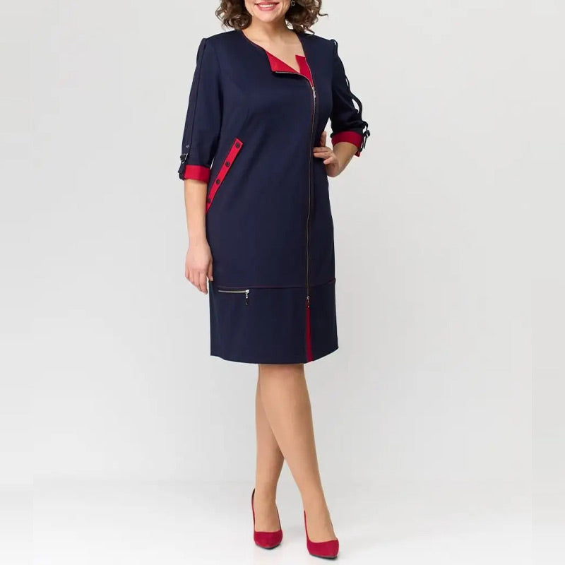Hermine - Robe Élégante Femme avec Fermeture Latérale