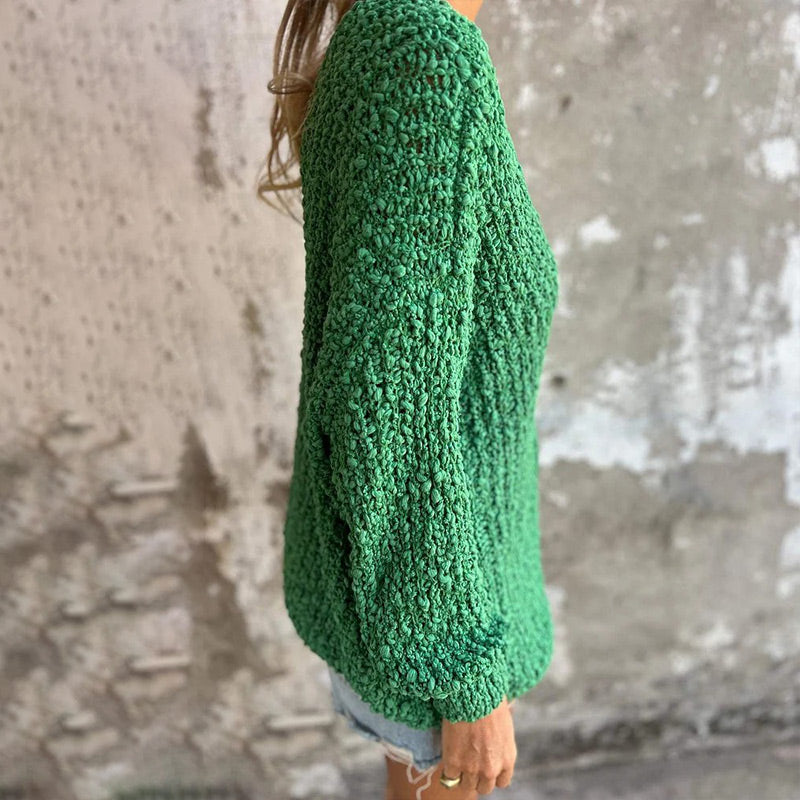 Margo - Chic et Confort Pull Ample Torsadé Col V pour Femmes
