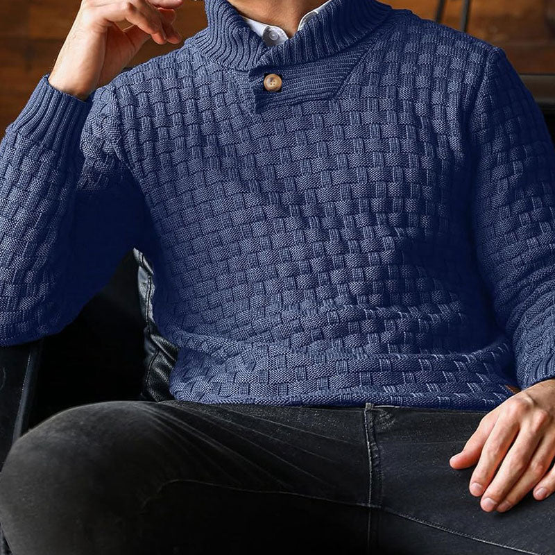 Mirko -  Pull Homme Texturé Col Montant Élégant