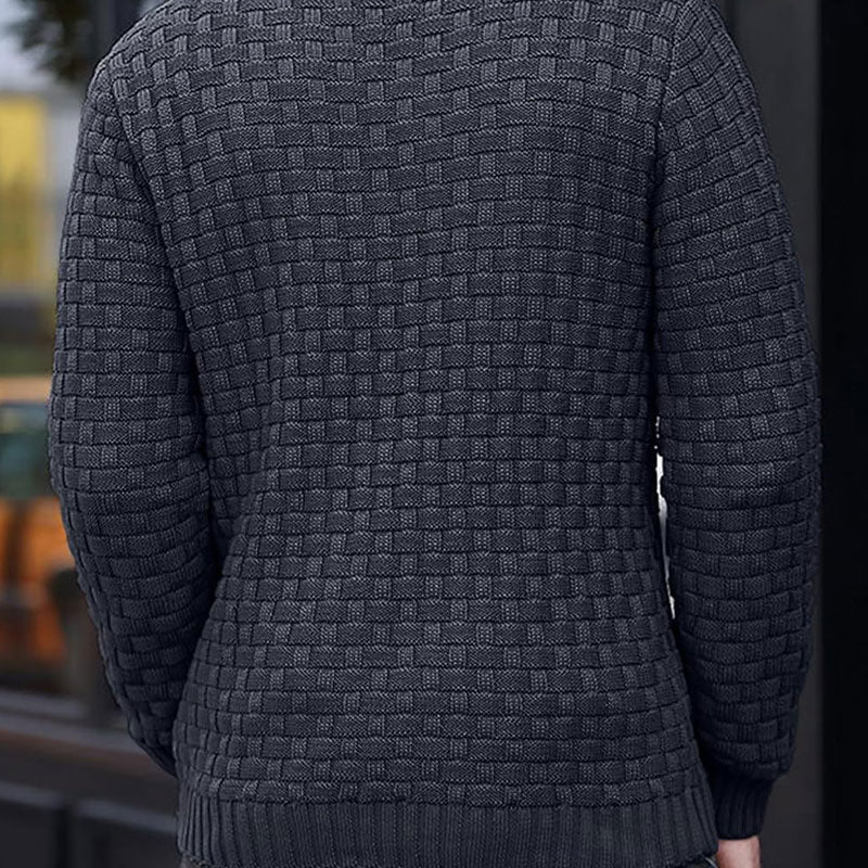 Mirko -  Pull Homme Texturé Col Montant Élégant