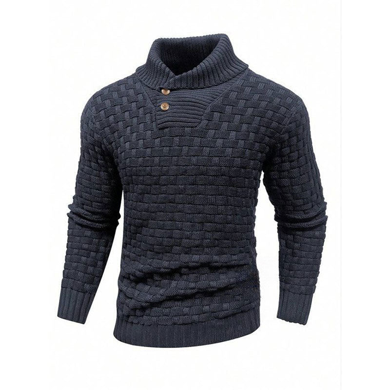 Mirko -  Pull Homme Texturé Col Montant Élégant
