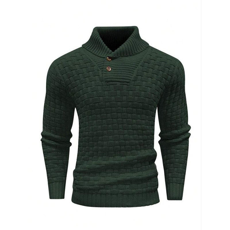 Mirko -  Pull Homme Texturé Col Montant Élégant