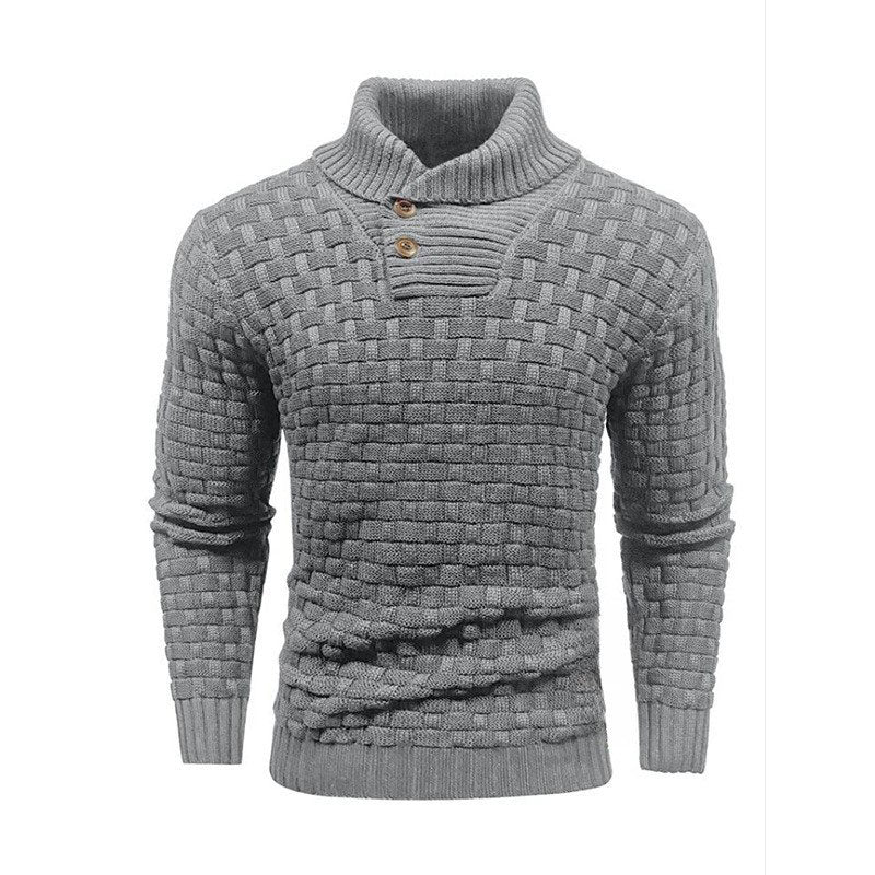 Mirko -  Pull Homme Texturé Col Montant Élégant