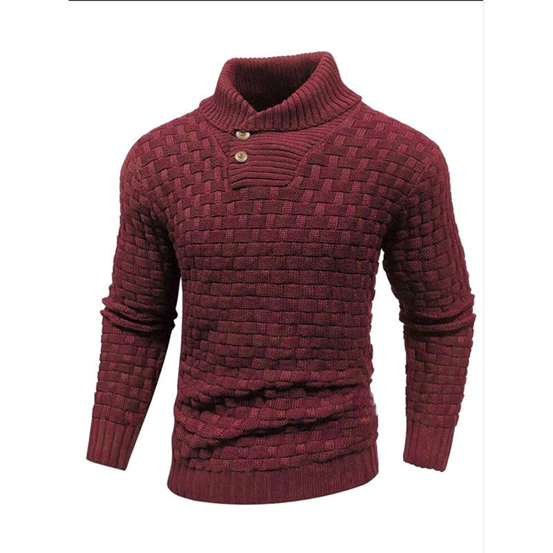 Mirko -  Pull Homme Texturé Col Montant Élégant