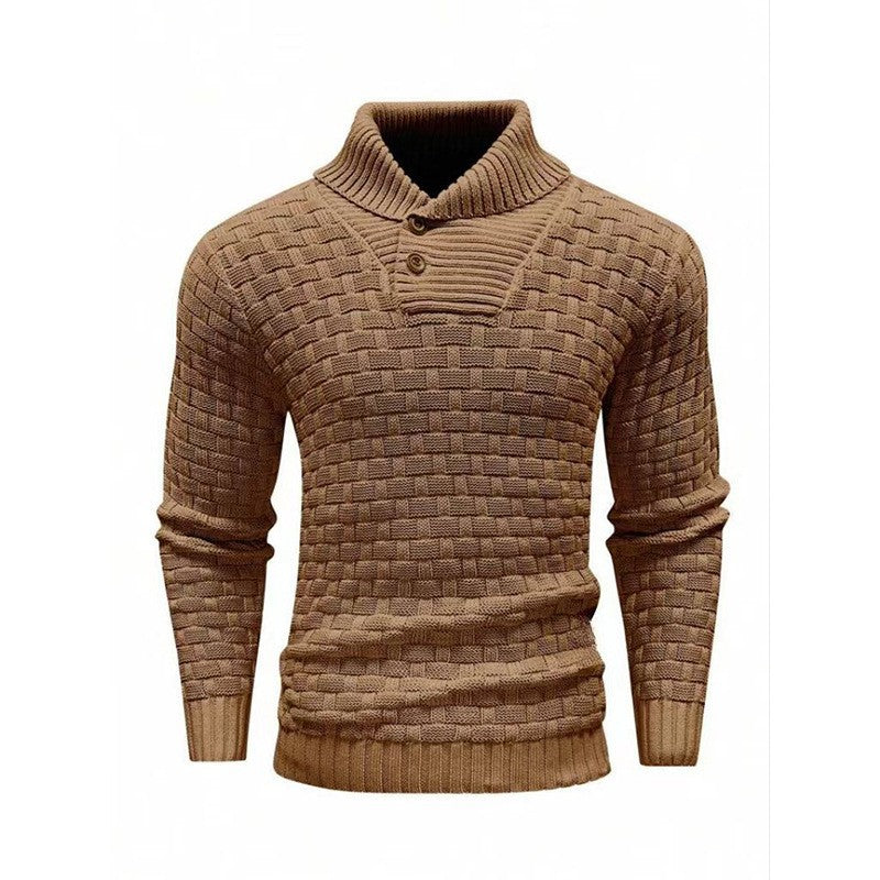 Mirko -  Pull Homme Texturé Col Montant Élégant