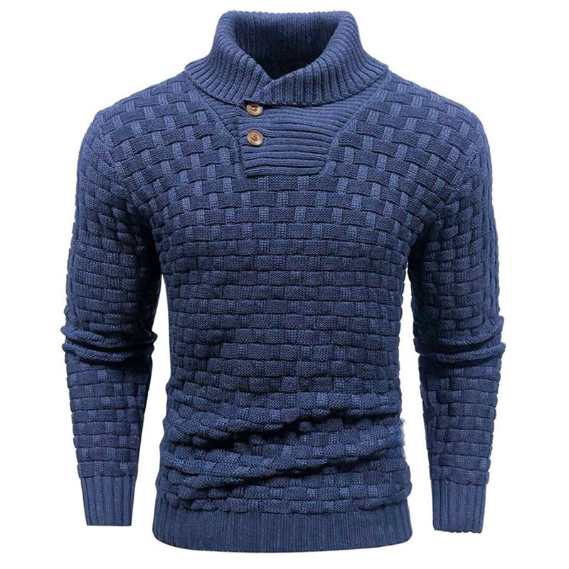 Mirko -  Pull Homme Texturé Col Montant Élégant