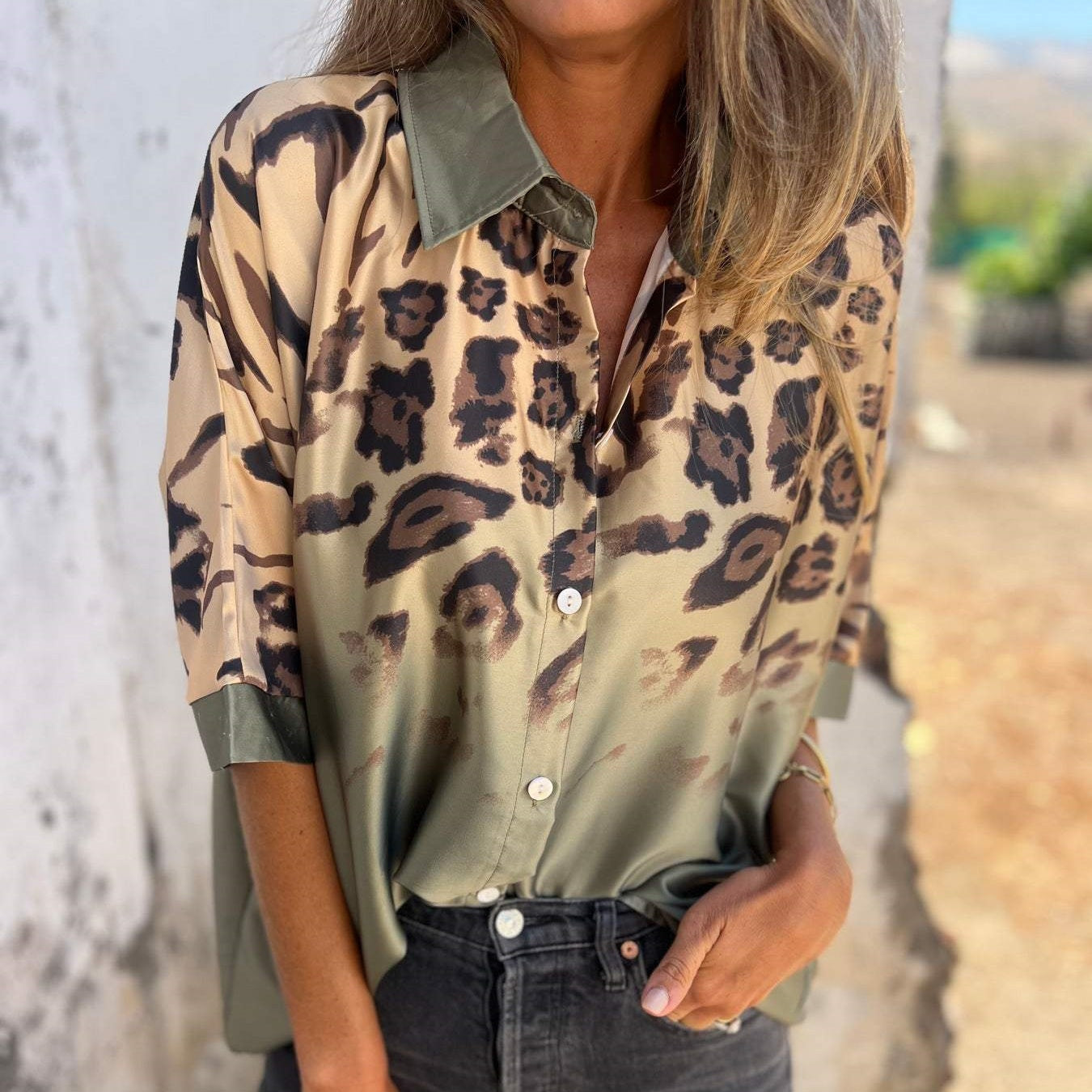 Marthe - Chemise boutonnée léopard pour femme