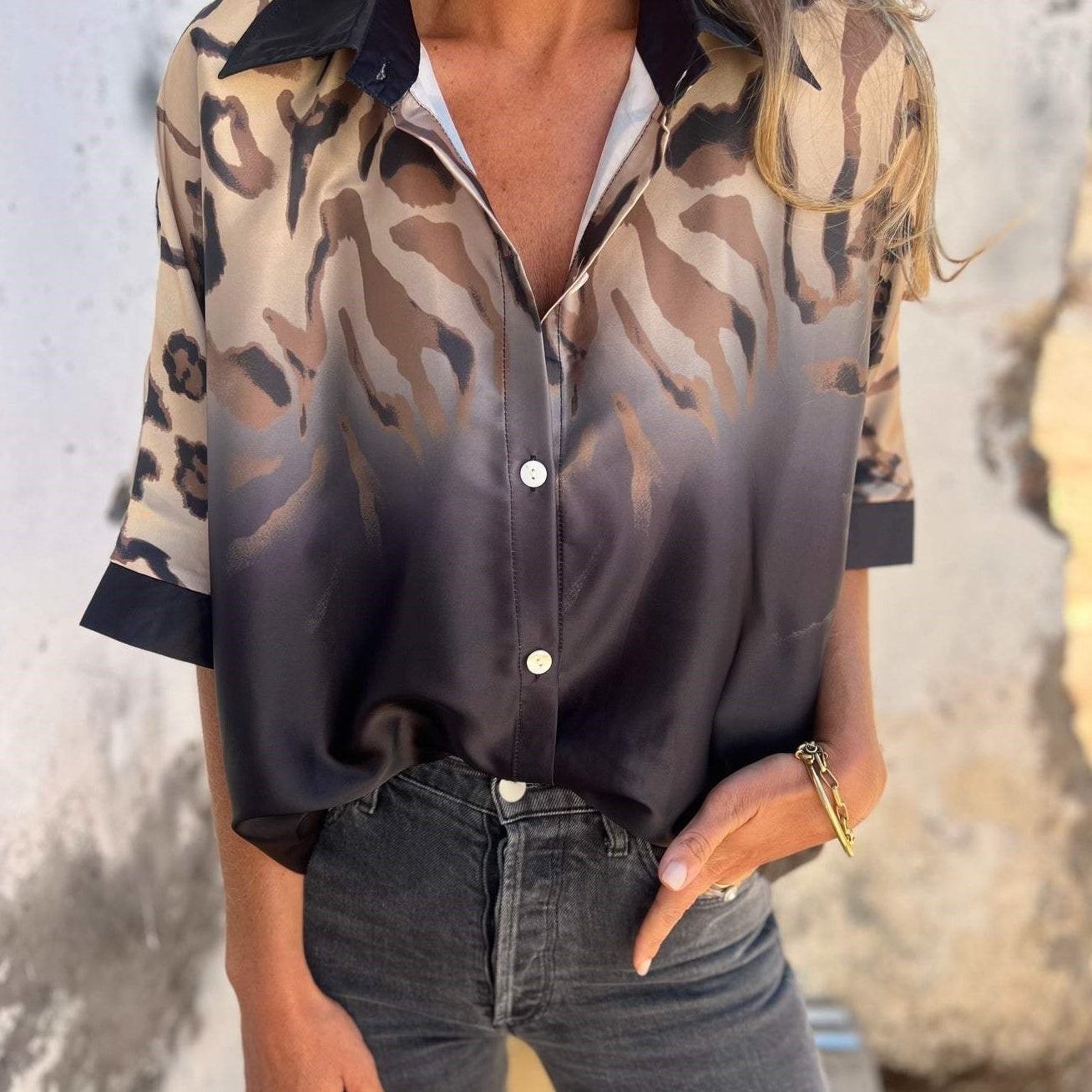 Marthe - Chemise boutonnée léopard pour femme