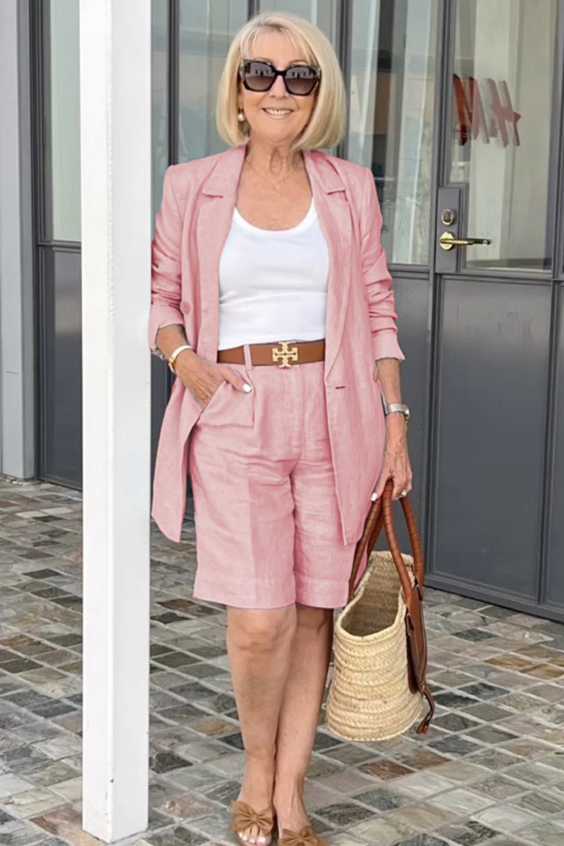 Bianca - Chic Set with Floral Jacket and Shorts