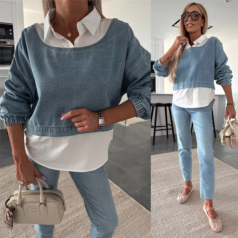 Jaselle - Ensemble Denim Moderne Femme