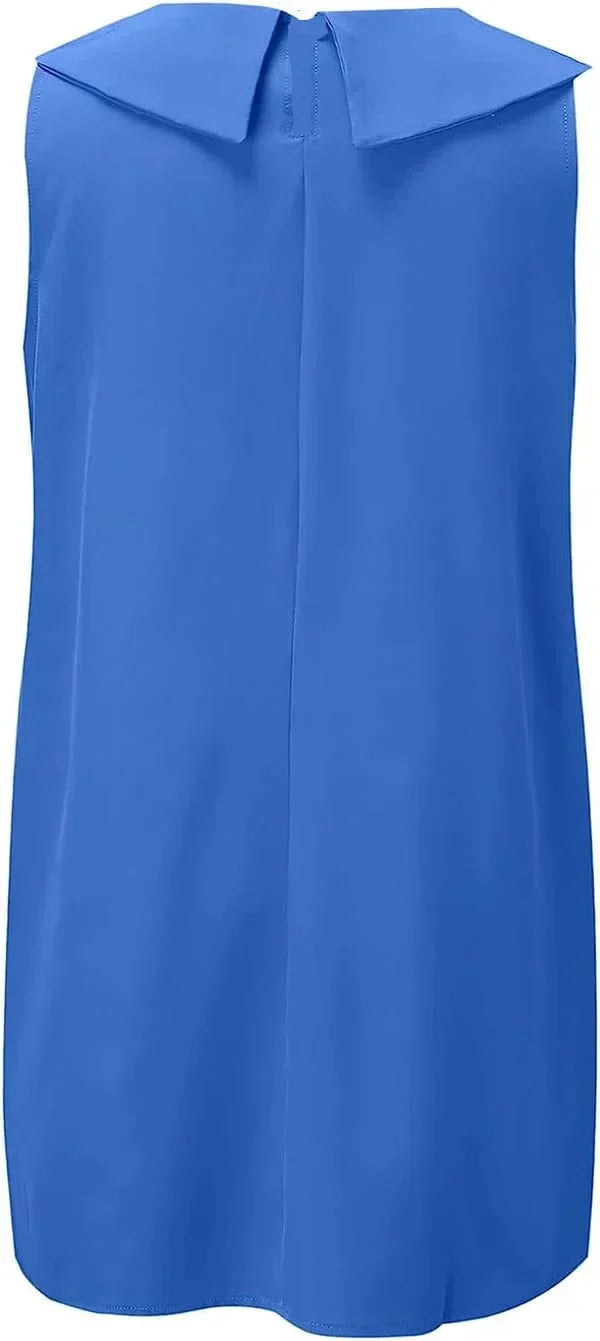 Stella - Élégante robe à col montant en coton et lin