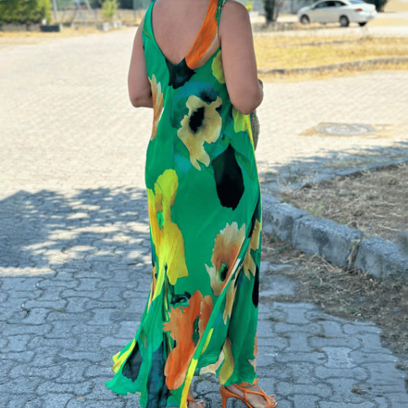 Maren - Robe Évasée Sans Manches à Imprimé Floral