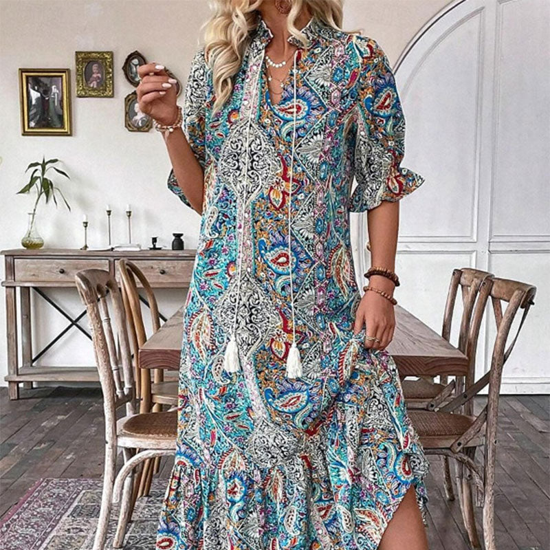Lise - Robe Bobo Élégante avec Motif Floral