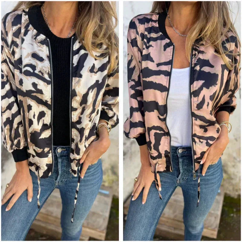 Hermione - Veste zippée à motif zébré