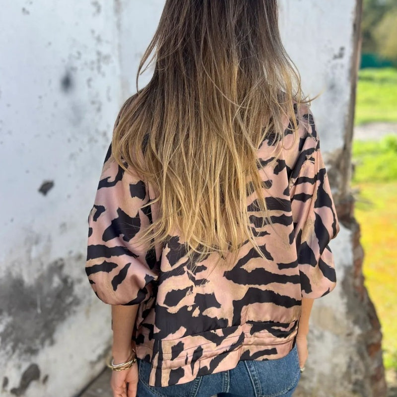 Hermione - Veste zippée à motif zébré