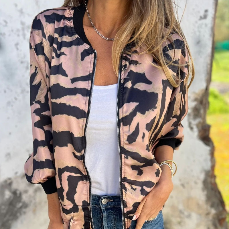 Hermione - Veste zippée à motif zébré