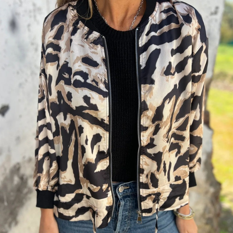 Hermione - Veste zippée à motif zébré