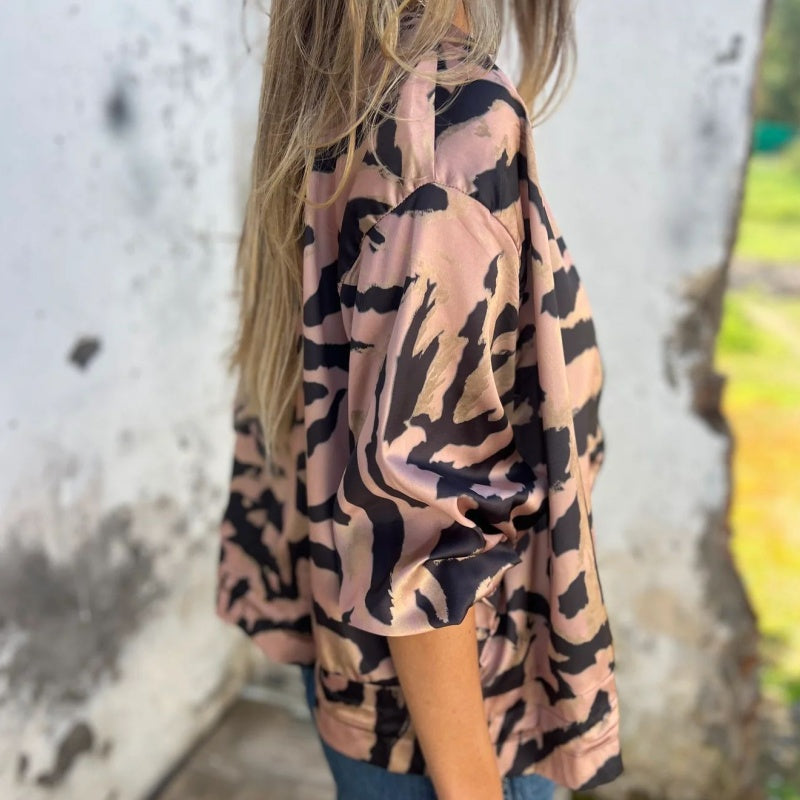 Hermione - Veste zippée à motif zébré