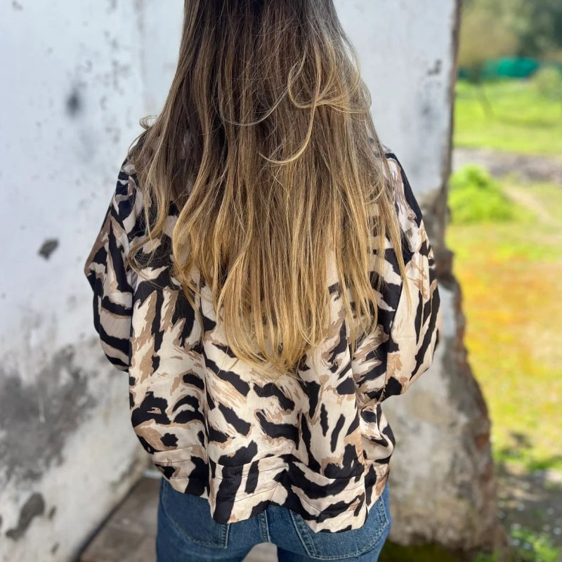 Hermione - Veste zippée à motif zébré