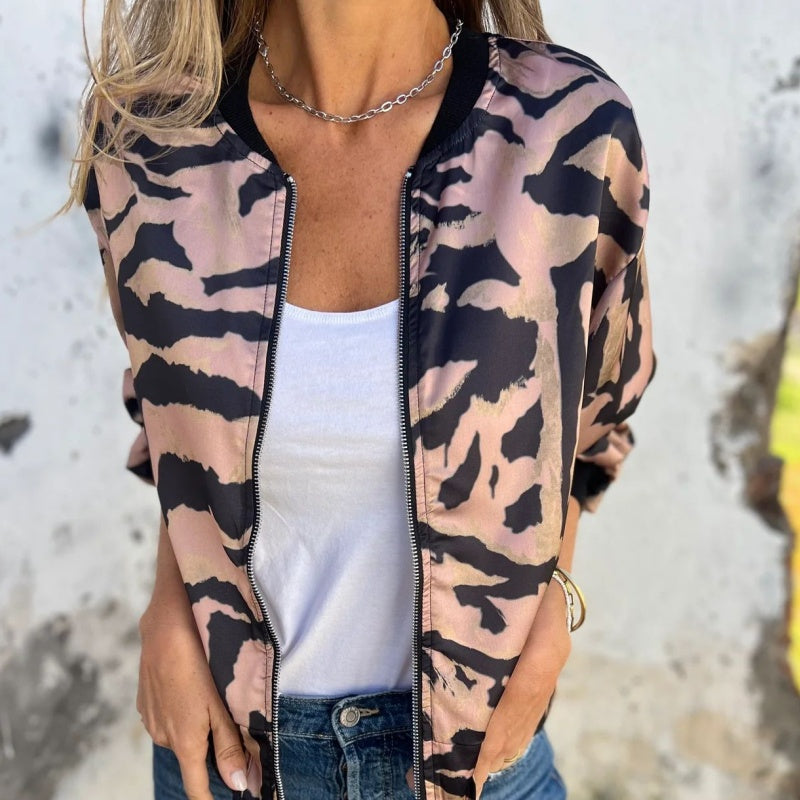 Hermione - Veste zippée à motif zébré