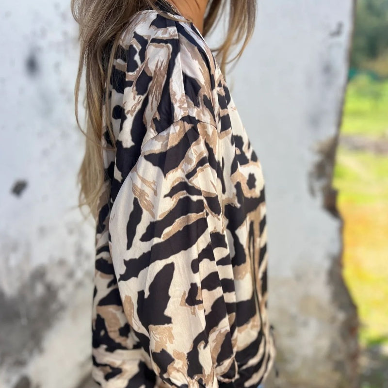 Hermione - Veste zippée à motif zébré
