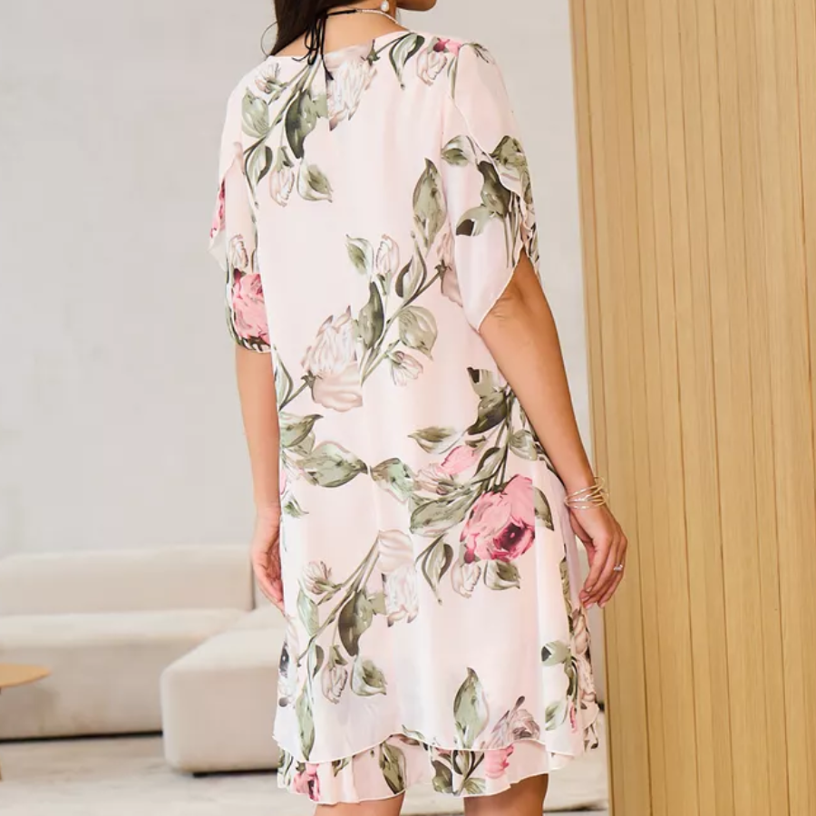 Kalina - Robe en mousseline avec pétales de fleurs