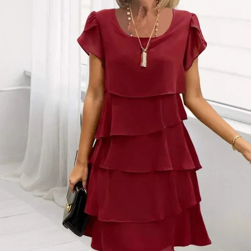 Kiki - Robe Femme à Découpe Ondulée et Volants