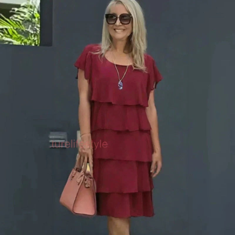 Kiki - Robe Femme à Découpe Ondulée et Volants