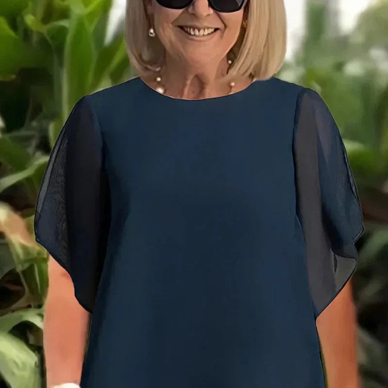 Eryndra - Ensemble Élégant Femme avec Pantalon Palazzo Drapé
