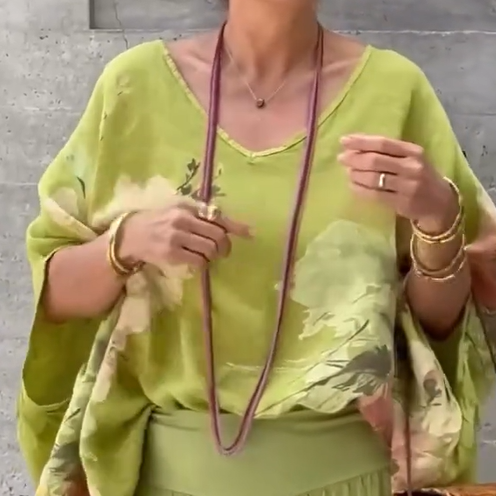 Régine - Ensemble 2 Pièces en Chiffon Imprimé Ample