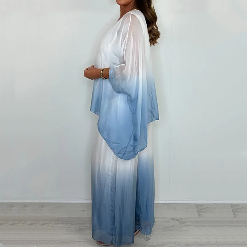 Kyra - Ensemble Dip Dye avec Haut Fluide et Pantalon Large
