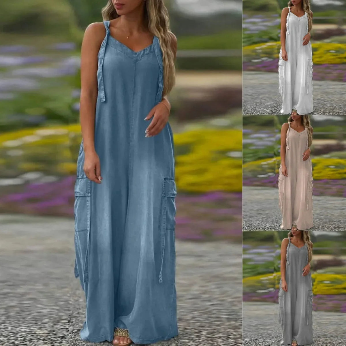Olivelle - Combinaison femme ample à jambes larges avec poches
