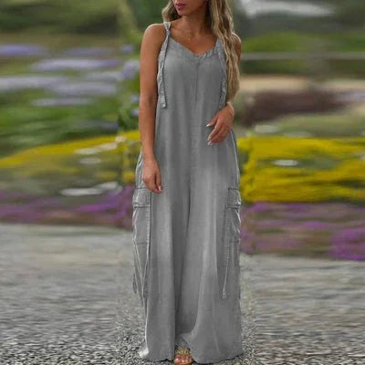 Olivelle - Combinaison femme ample à jambes larges avec poches