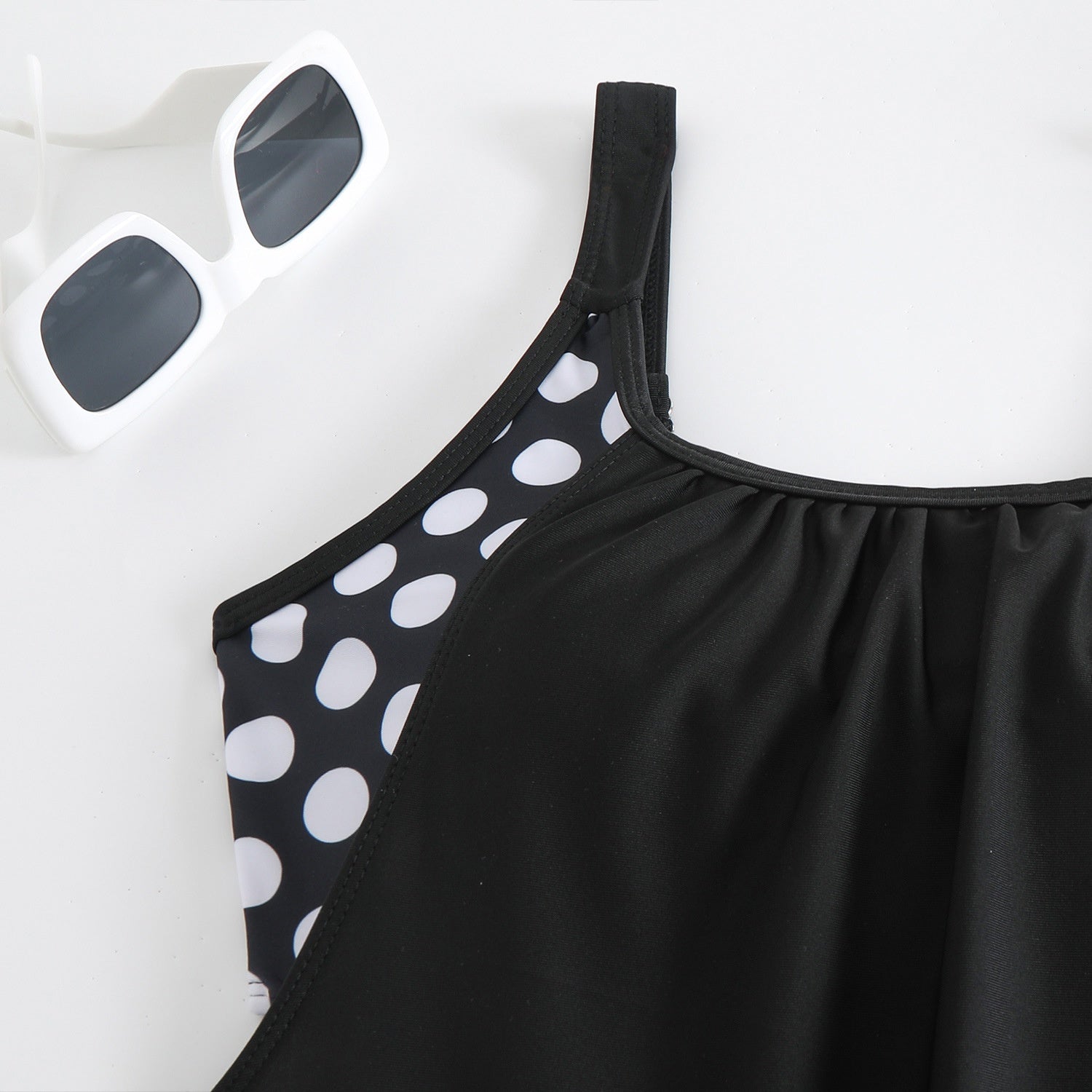 Hesoria - Maillot de bain femme deux pièces pois taille haute été plage