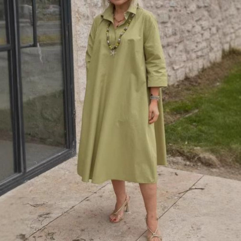 Kaela - Robe Décontractée Unie pour Femmes avec Poches Pratiques