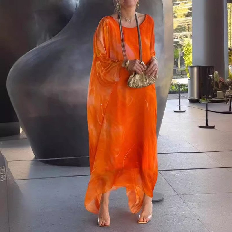 Lenora - Robes élégantes en chiffon marbré avec impression