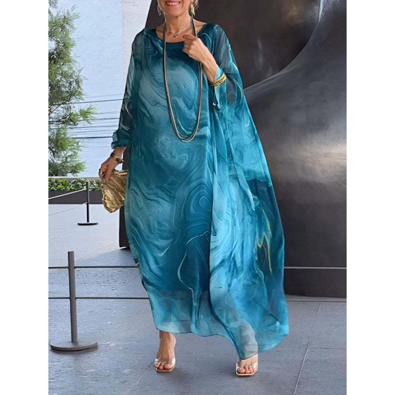 Lenora - Robes élégantes en chiffon marbré avec impression