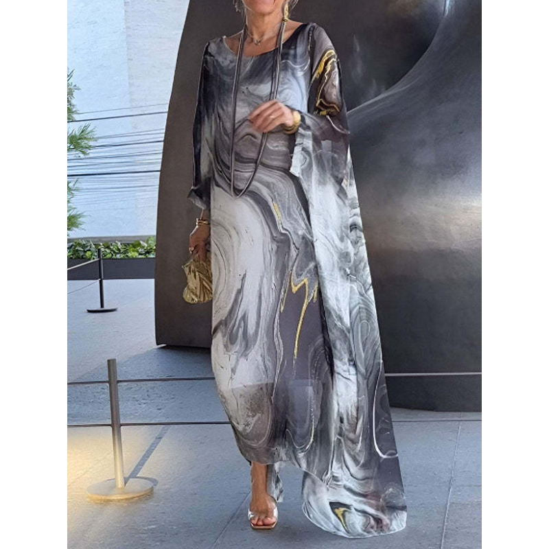 Lenora - Robes élégantes en chiffon marbré avec impression