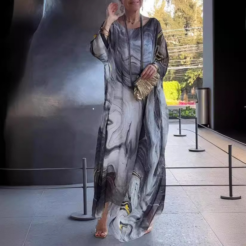 Lenora - Robes élégantes en chiffon marbré avec impression