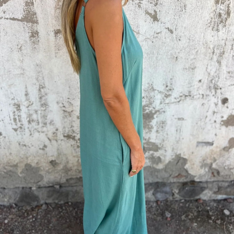 Tovalyn - Combinaison femme en coton et lin à bretelles réglables