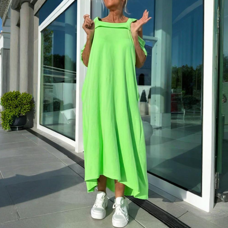 Phaedra - Robe maxi femme élégante et confortable à épaules dénudées