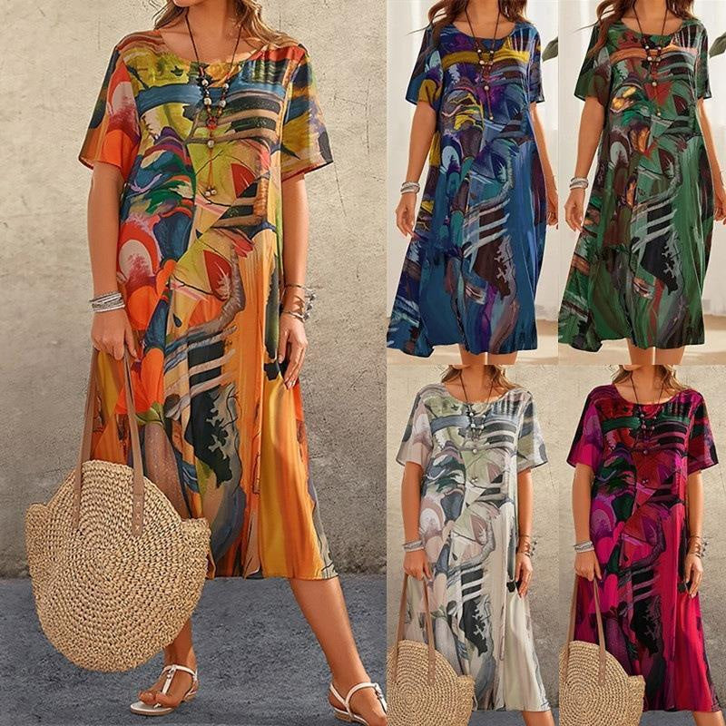 Nyelisse - Robe fluide aux couleurs tropicales vives
