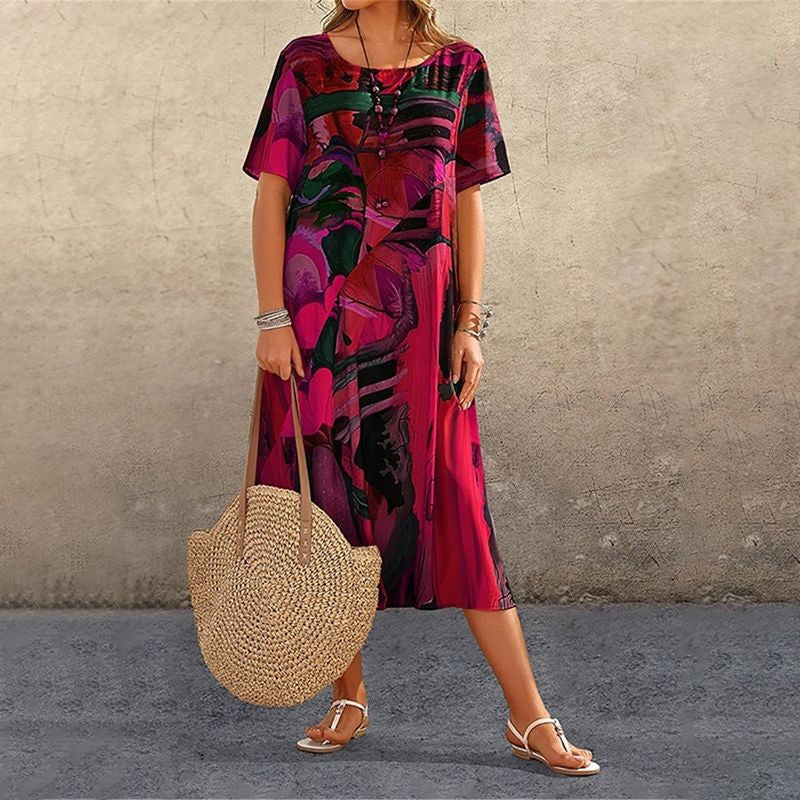 Nyelisse - Robe fluide aux couleurs tropicales vives