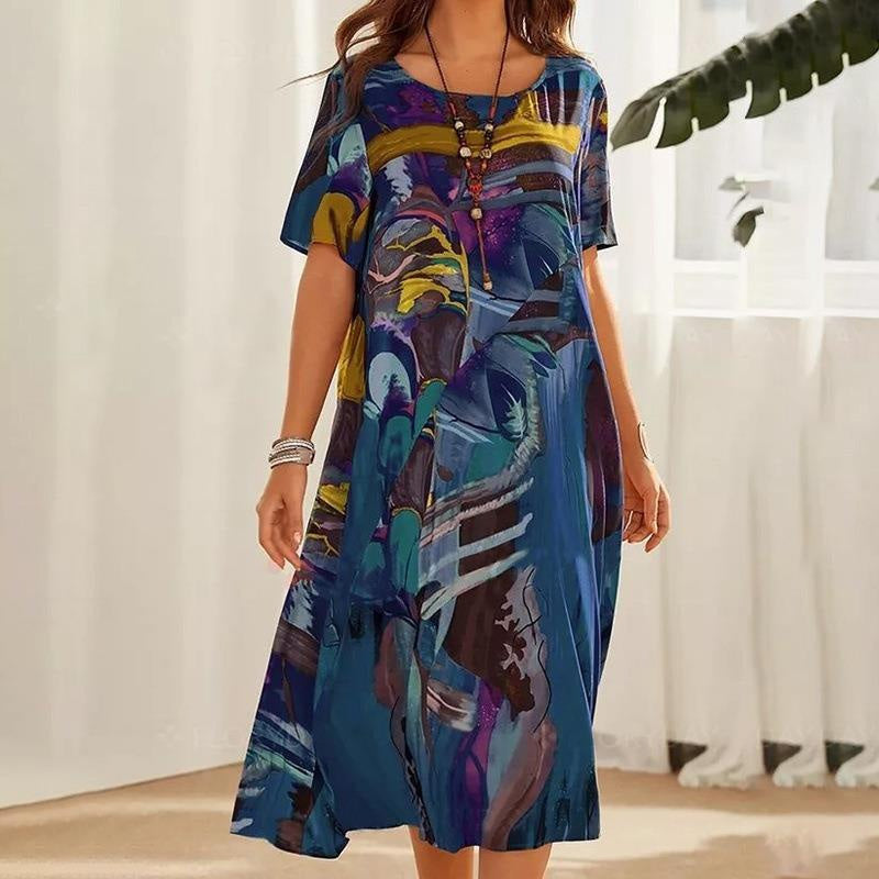 Nyelisse - Robe fluide aux couleurs tropicales vives