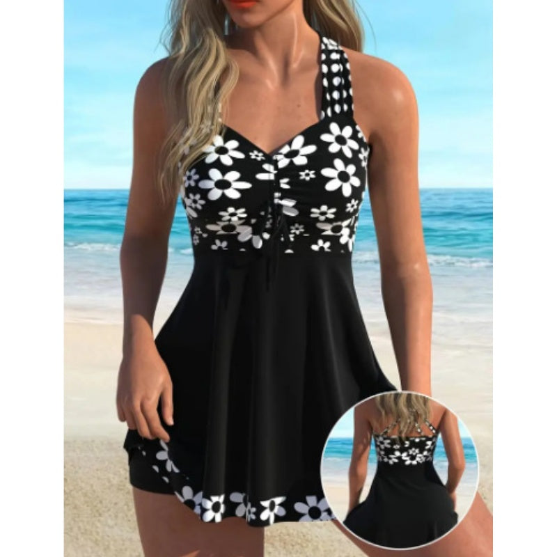 Helirae - Tankini de bain avec imprimé floral et shorty pour femmes